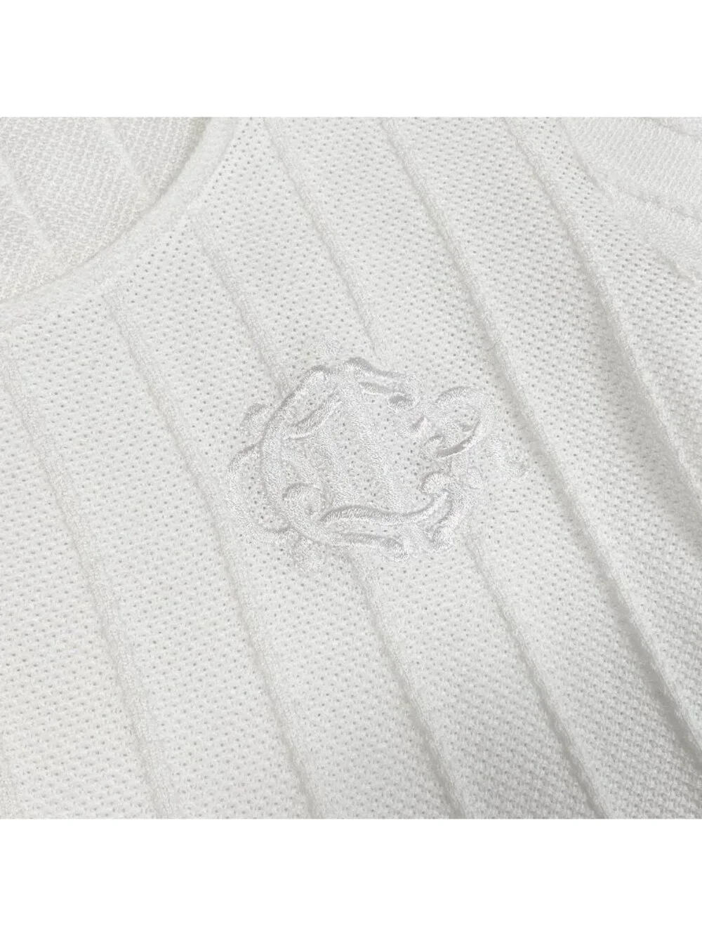 Dior Short Sleeve Knit Summer Sweater Emblem Embroidery White Cotton M